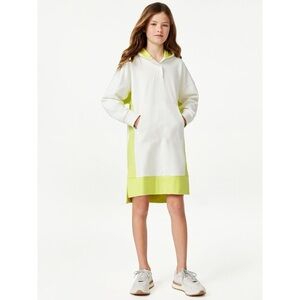 Free Assembly Kids Cream and Yellow Hoodie Dress SizeL 10/12